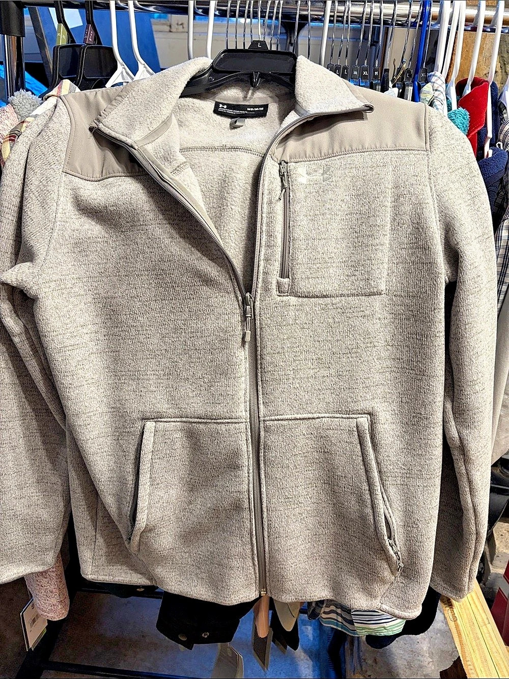 Under Armour Gray Full-Zip Jacket Size Medium Like New